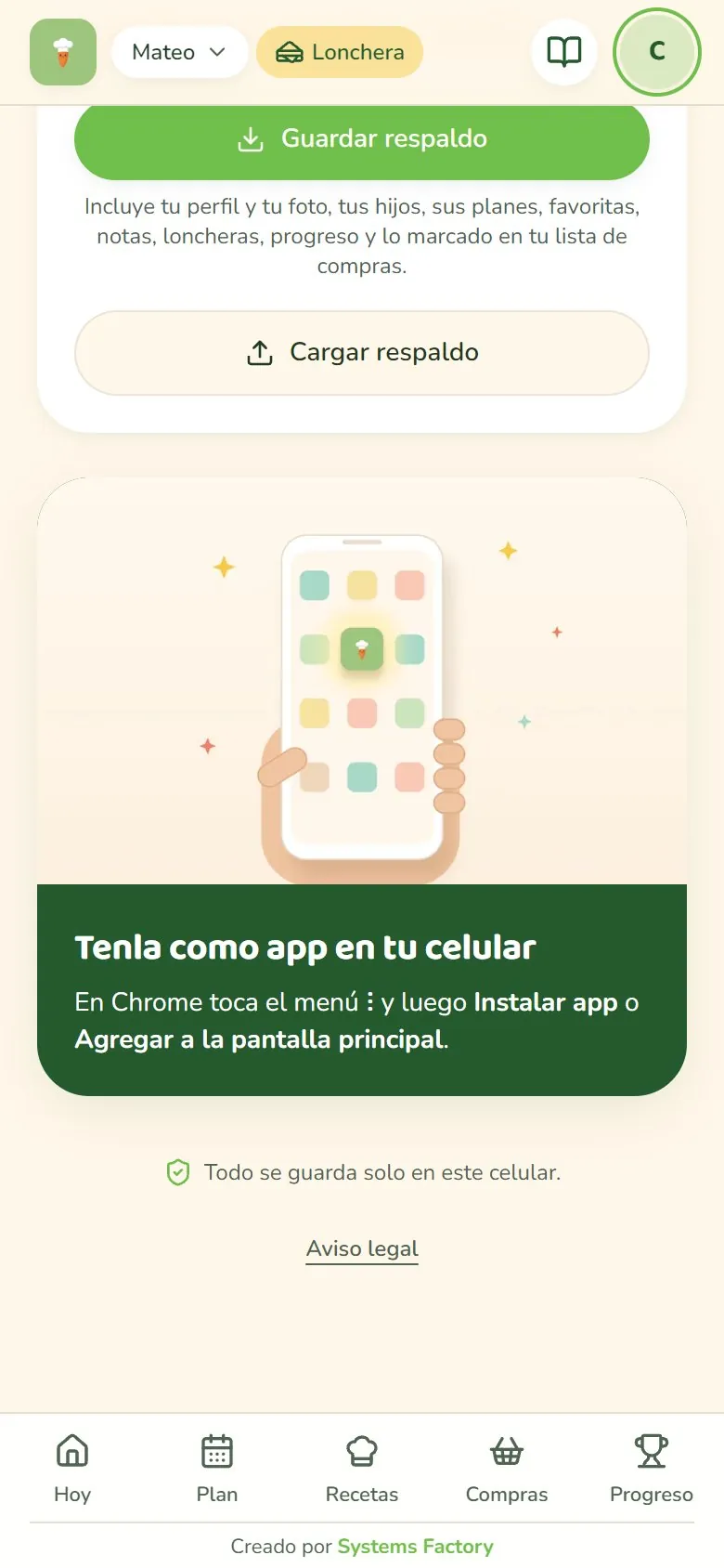 Instrucciones para instalar MiniChefs en la pantalla de inicio de Android
