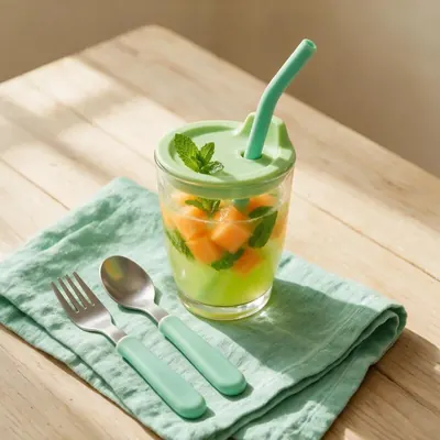 Foto real de la receta Agua fresca de melón y menta