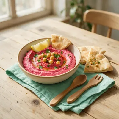 Foto real de la receta Hummus de remolacha