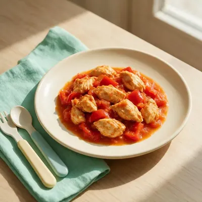 Foto real de la receta Pollo guisado con pimientos y tomate